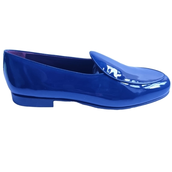 MICHAEL ANDREWS Men’s Blue Patent Belgian Slipper Loafers Sz 11 Shoes Old Money - Picture 6 of 13